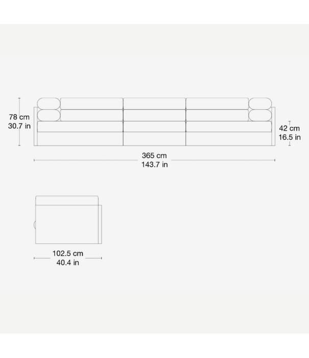 Gubi  Gubi Elegio 4-seater Sofa, fustagno 01 cream