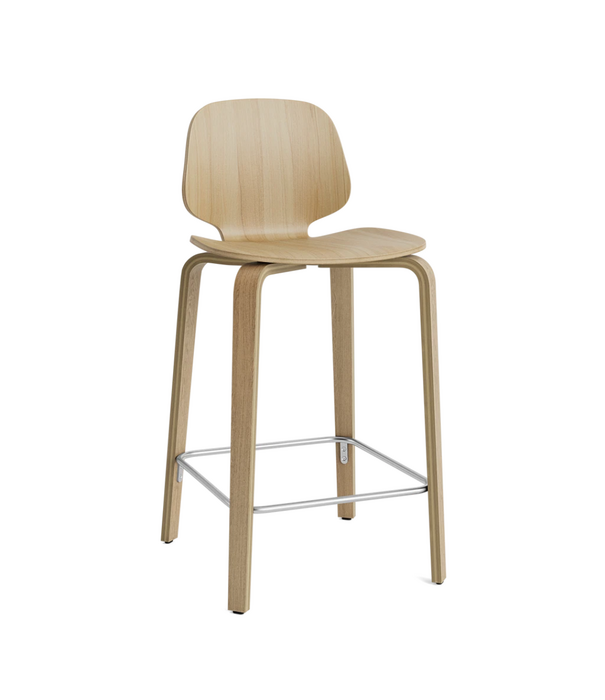 Normann Copenhagen  My Chair Counter Barkruk eiken, stalen voetsteun