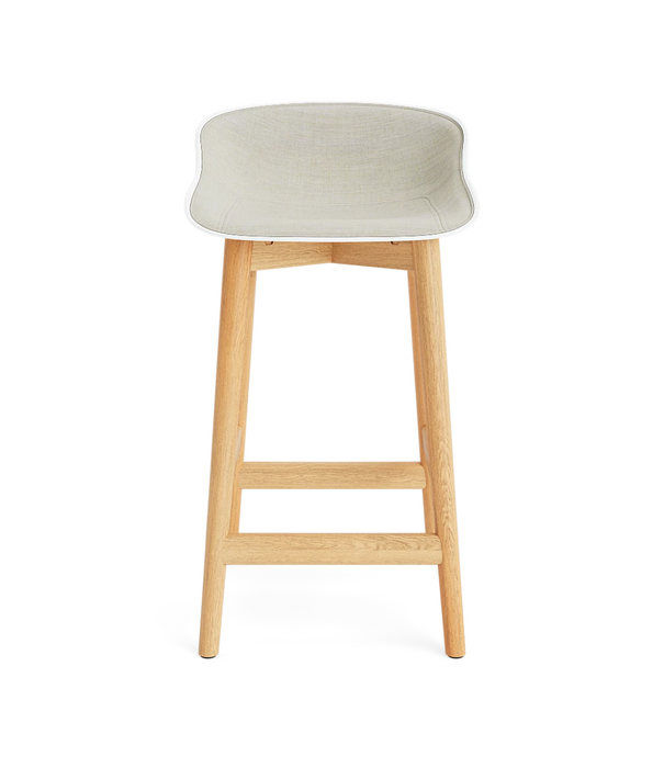 Normann Copenhagen  Hyg Low Barstool oak / white - front Remix