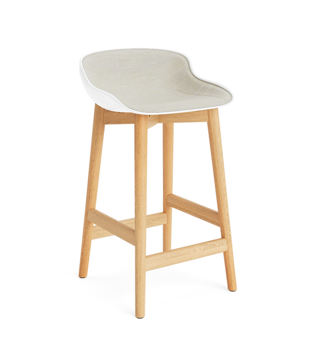 Normann Copenhagen  Hyg Low Barkruk eiken / wit - voorkant Remix