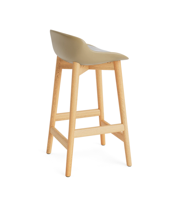 Normann Copenhagen  Hyg Low Barkruk eiken / wit - voorkant Remix