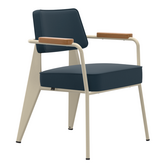 Vitra Fauteuil Direction Eetkamerstoel ecru - Twill blue grey