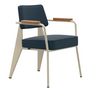 Vitra Fauteuil Direction Eetkamerstoel ecru - Twill blue grey