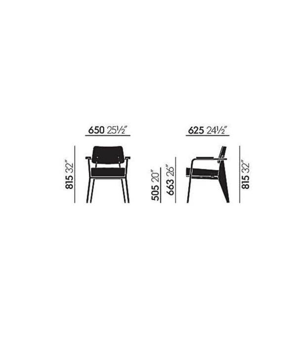 Vitra  Fauteuil Direction Eetkamerstoel zwart - Hola cement grey