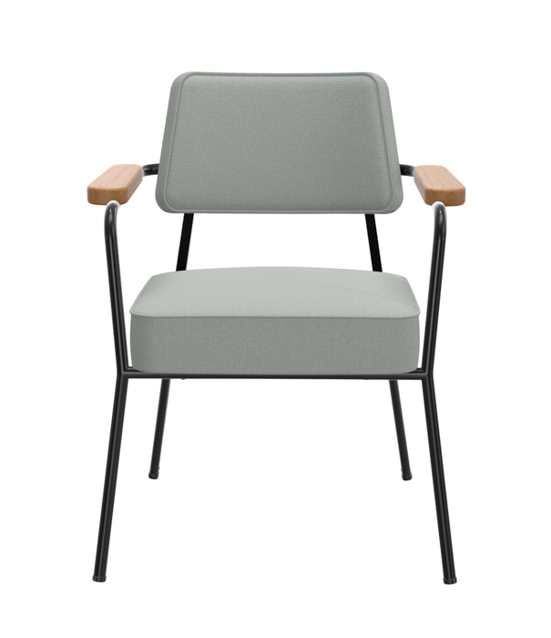 Vitra  Fauteuil Direction Eetkamerstoel zwart - Hola cement grey
