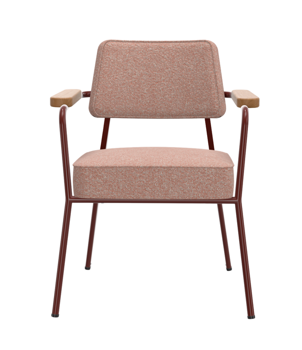 Vitra  Vitra Fauteuil Direction Dining Chair Japanese red - Nubia ivory / peach