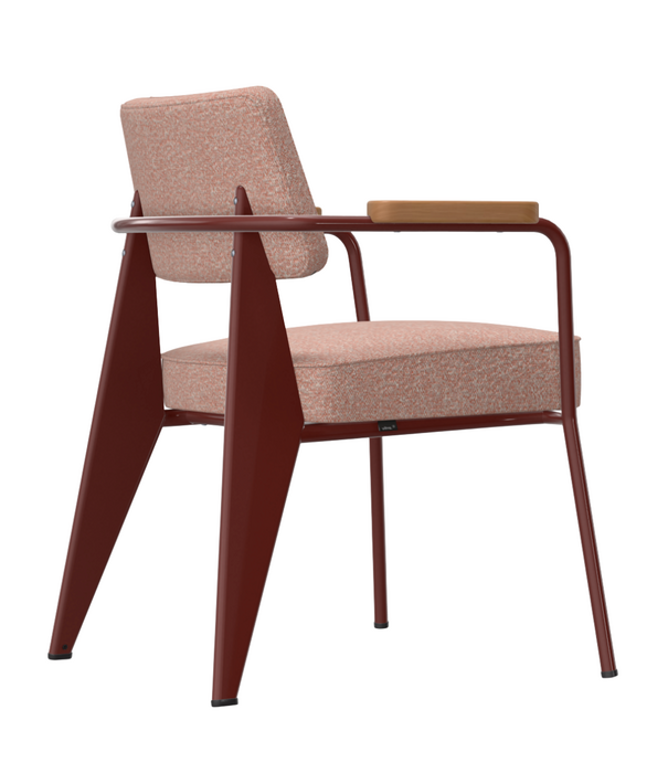 Vitra  Fauteuil Direction Dining Chair Japanese red - Nubia ivory / peach