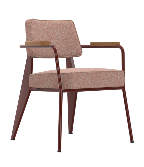 Vitra  Fauteuil Direction Eetkamerstoel Japanese red - Nubia ivory / peach