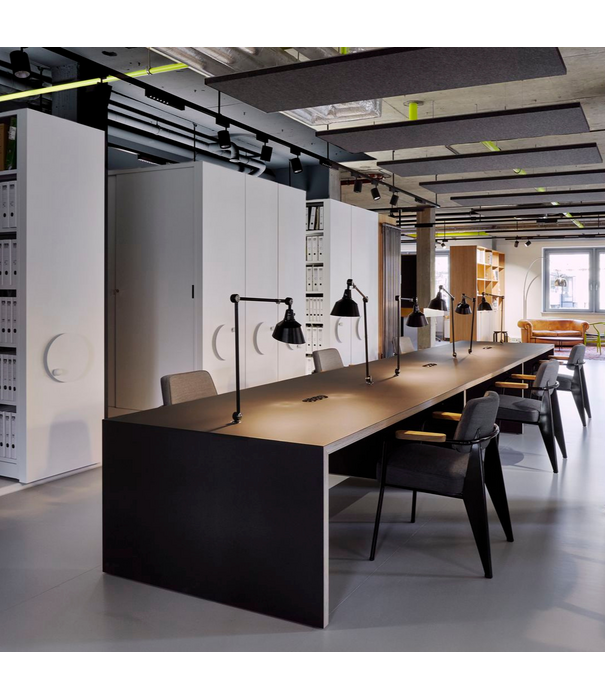 Vitra  Vitra Fauteuil Direction Eetkamerstoel Vermeer grijs - Tress emerald melange