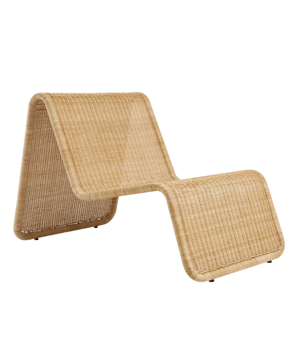 Gubi  Gubi P3 Outdoor Lounge Chair rotan naturel