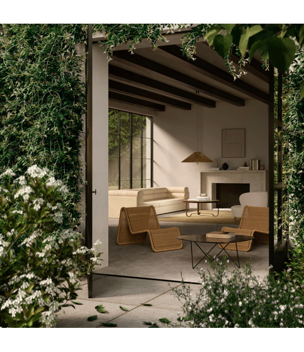 Gubi  Gubi + Bonacina P3S Outdoor Chaise Longue rattan natural