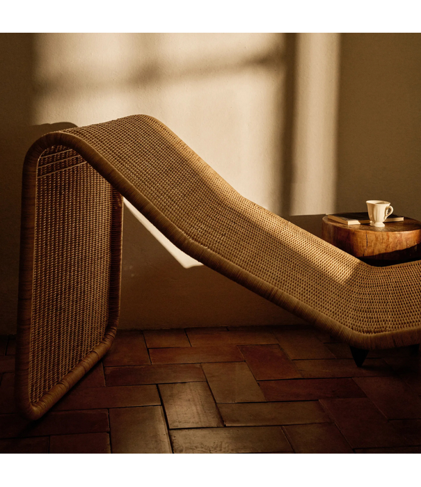 Gubi  Gubi P3S Indoor Chaise Longue rotan naturel