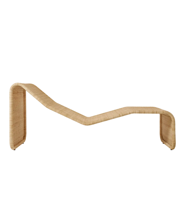 Gubi  Gubi + Bonacina P3S Outdoor Chaise Longue rattan natural