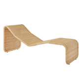 Gubi P3S Outdoor Chaise Longue rattan natural