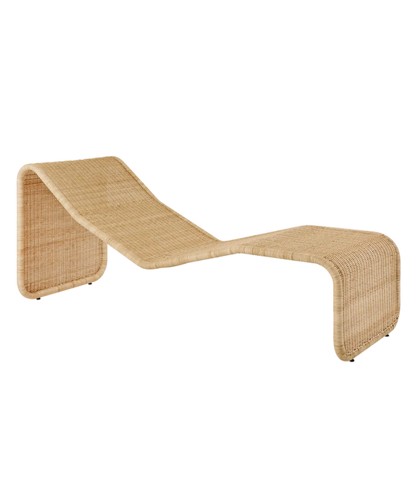 Gubi  Gubi P3S Outdoor Chaise Longue rotan naturel