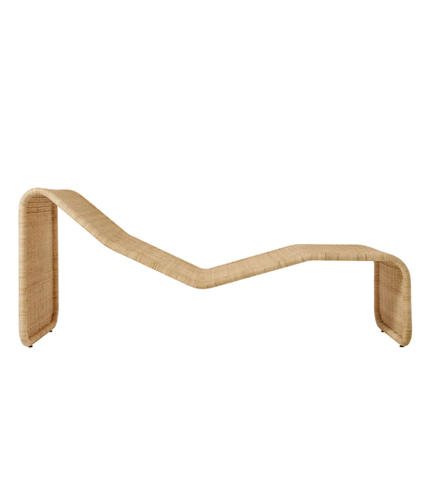 Gubi  Gubi P3S Indoor Chaise Longue rotan naturel