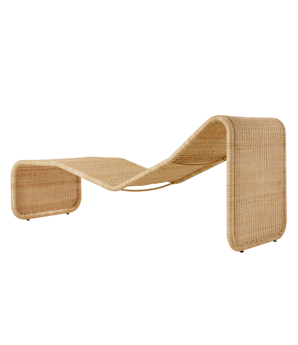 Gubi  Gubi P3S Indoor Chaise Longue rotan naturel