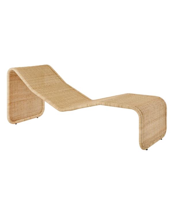 Gubi  Gubi P3S Indoor Chaise Longue rotan naturel