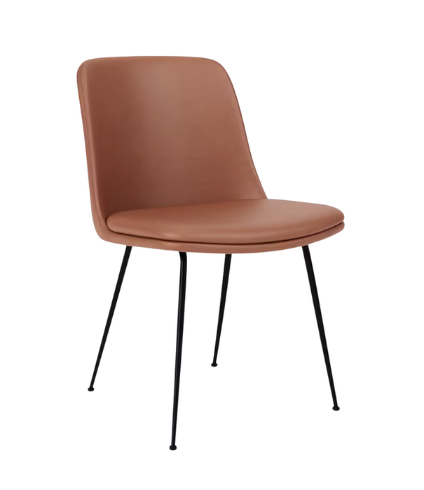 &Tradition Rely HW9 Eetkamerstoel Noble leer, zwart poten