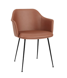 Rely HW36 Dining Chair cognac Noble leather, black legs