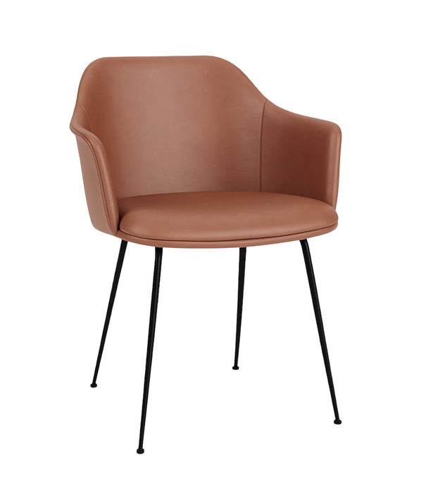 &Tradition Rely HW36 Eetkamerstoel Noble leer, zwart poten