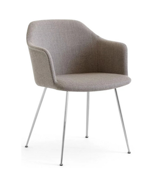 &Tradition Rely HW35 Dining Chair Re wool 218, chrome legs