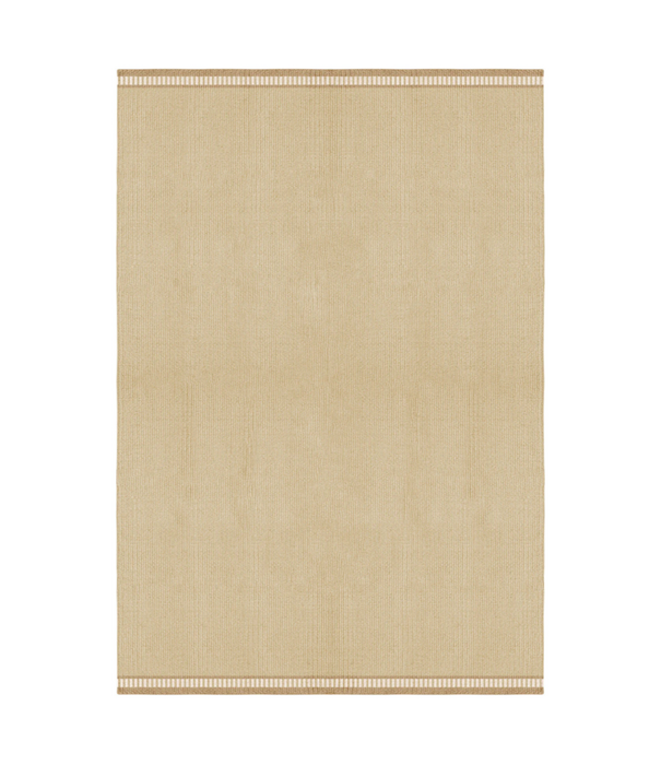 Layered  Röllakan Solid  Wool Rug - Marigold