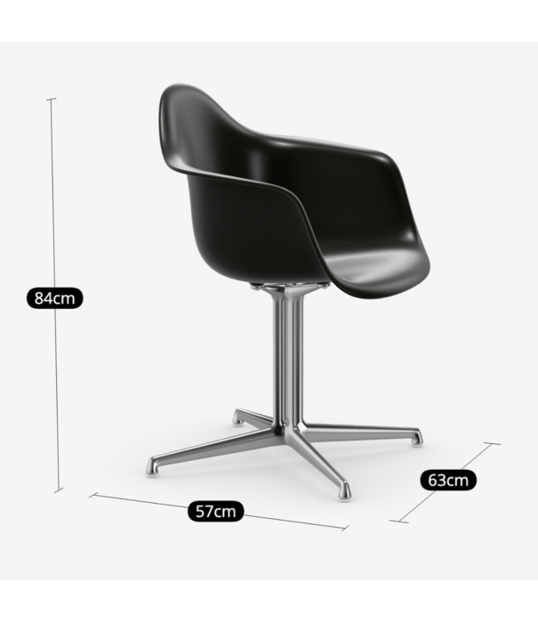 Vitra  Vitra Eames DAL Eetkamerstoel met arm, wit onderstel