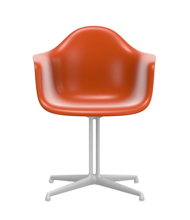 Vitra   Eames DAL Plastic Eetkamerstoel met arm , wit onderstel