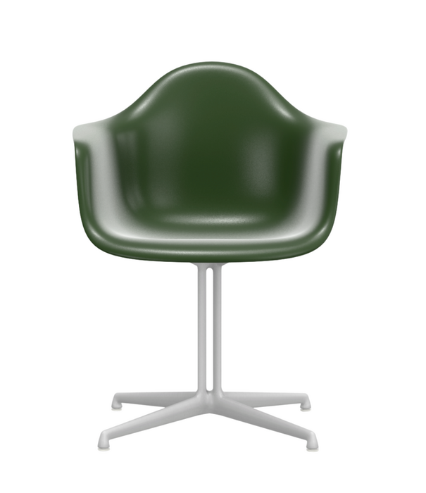 Vitra   Eames DAL Plastic Eetkamerstoel met arm , wit onderstel
