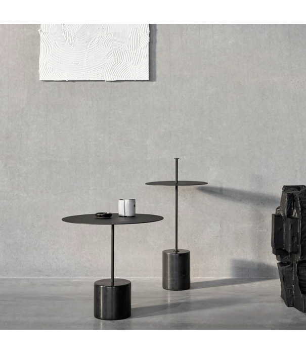 Wendelbo Calibre Side Table Low, black  - Nero Marquina marble