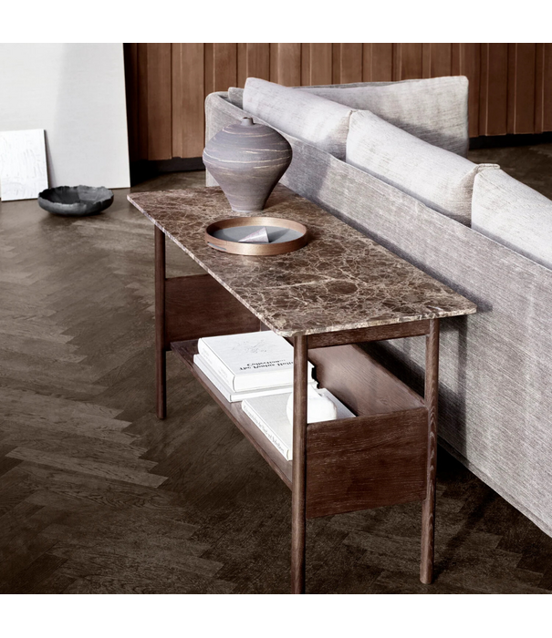 Wendelbo Collect Console Table Low, brown Emperador marble