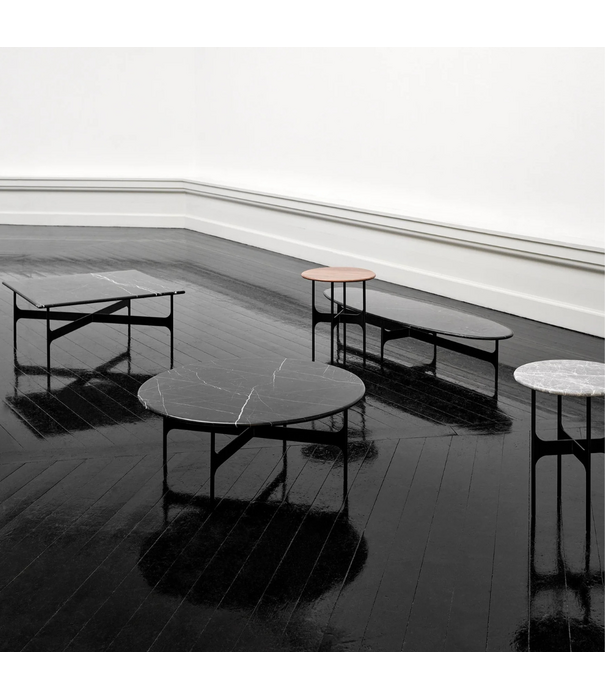 Wendelbo Floema Square Coffee Table black Nero marble, black base