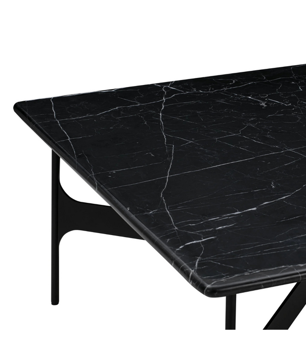 Wendelbo Floema Square Salontafel zwart Nero marmer, zwart voet