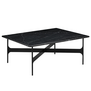 Floema Square Salontafel zwart Nero marmer, zwart voet
