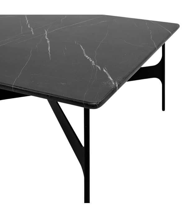 Wendelbo Floema Square Salontafel zwart Nero marmer, zwart voet