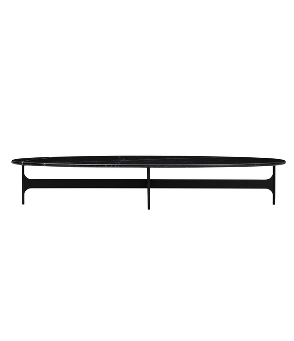 Wendelbo Floema Oval Coffee Table black Nero marble, black base
