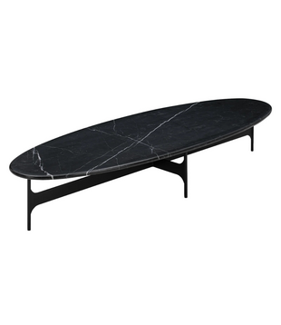 Floema Oval Coffee Table black Nero marble