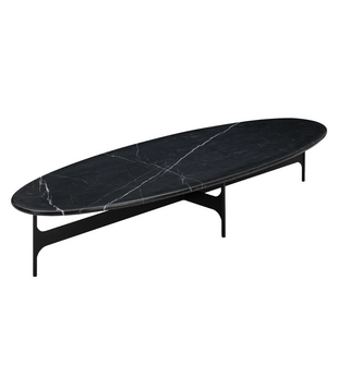Floema Oval Salontafel zwart Nero marmer