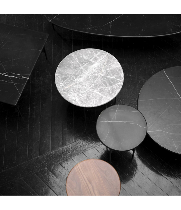 Wendelbo Floema Oval Coffee Table black Nero marble, black base