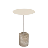 Calibre Side Table High, sand, Crema Diva marble