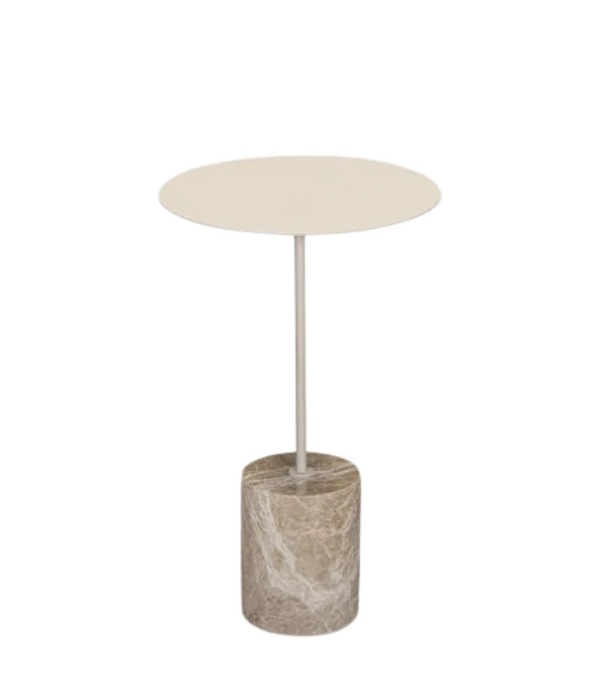 Wendelbo Calibre Bijzettafel Hoog, sand, Crema Diva marmer