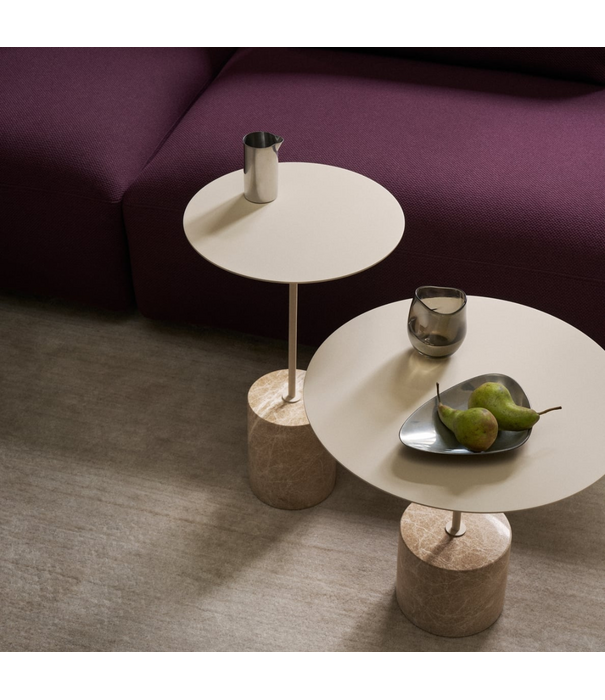 Wendelbo Calibre Bijzettafel Laag, sand - Crema Diva marble