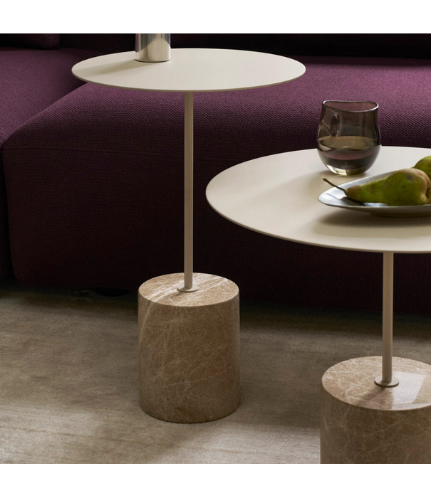 Wendelbo Calibre Side Table Low, sand  - Crema Diva marble