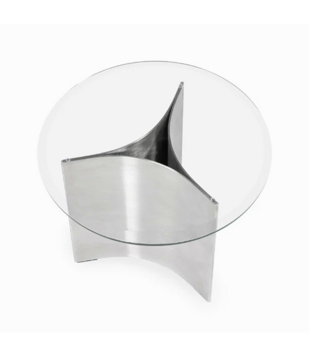 Wendelbo Arc Side Table Small steel, glass top