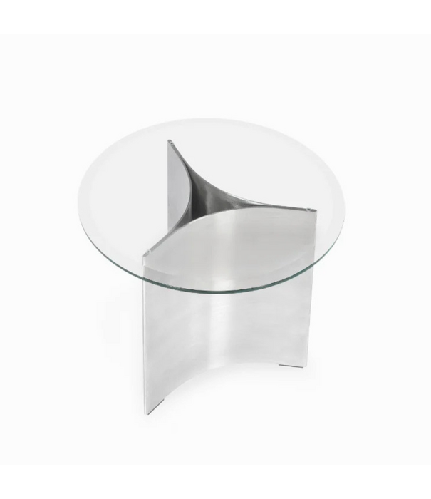 Wendelbo Arc Side Table Small steel, glass top