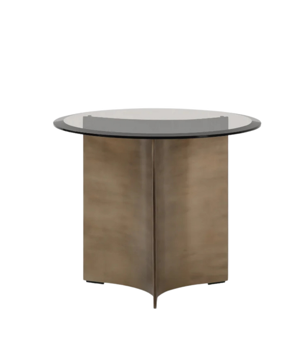 Wendelbo Arc Side Table Small steel, glass top