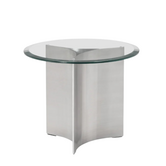 Arc Side Table Small steel, glass top