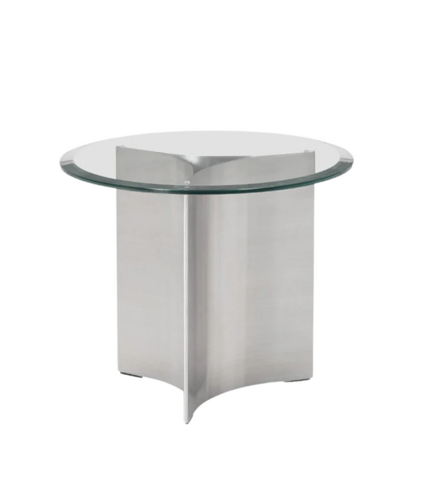Wendelbo Arc Side Table Small steel, glass top