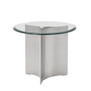 Arc Bijzettafel Small  staal, glas top
